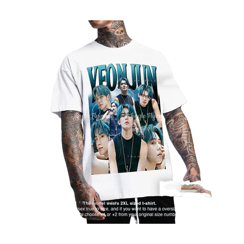 Винтажная рубашка с рисунком Yeonjun Футболка Kpop Bootleg Ретро футболка