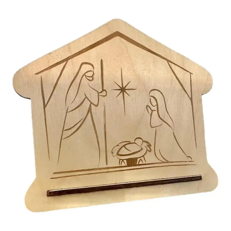 

Nativity Scene Statue Wooden Christmas Nativity Scene Ornament Christmas Nativity Scene Decorations Nativity Statue For Home