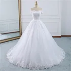 Роскошное Свадебное платье на шнуровке, свадебное платье es размера плюс с открытыми плечами, юбилей, церемоний, свадебное платье со шлейфом