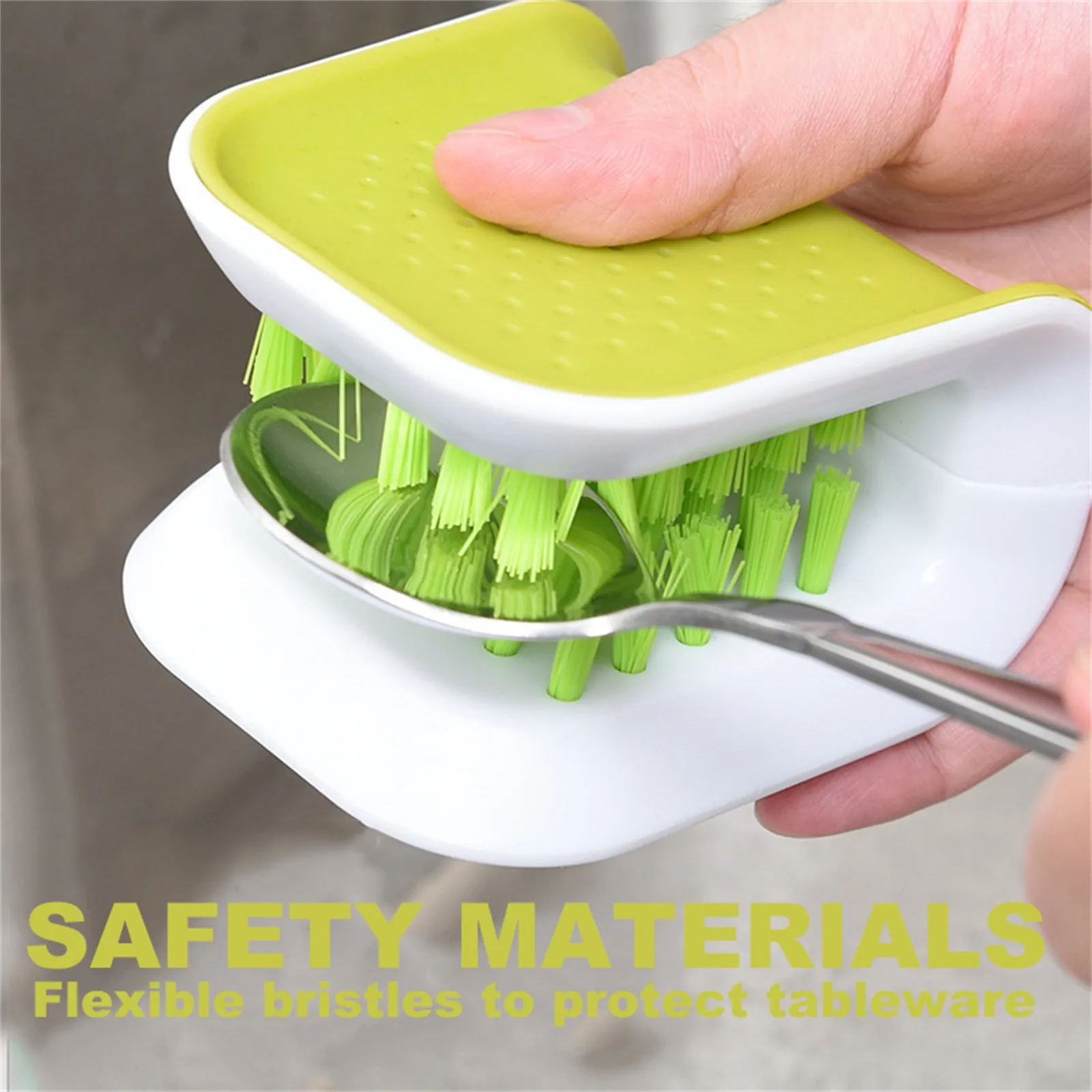 

Blade Brush Knife and Cutlery Cleaner Openable Cleaning U Shape Kitchen Washing Non-Slip Household Cleaning Tool