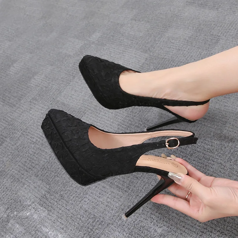 

Sexy Mary Jane Heels Women OL High Heels Black Nude Pumps Women Shoes High Heel 12cm Pointed Toe Platform Heels Womens Shoes