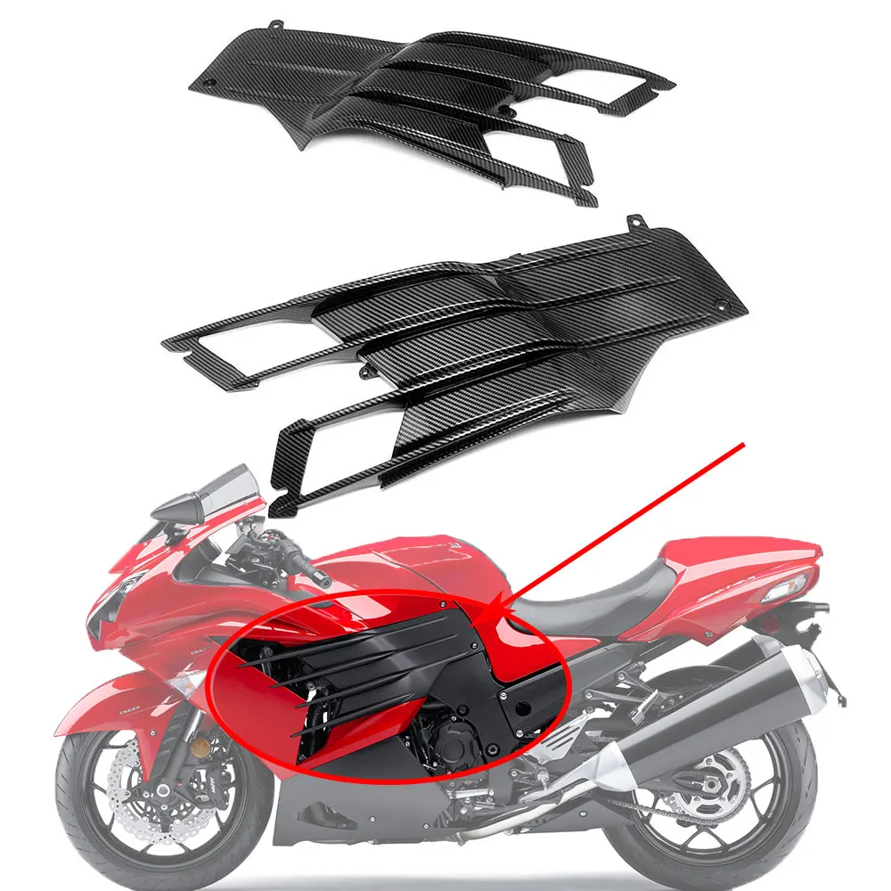 

Motorcycle Body Side Engine Mid Cover Knee Guard Fairing Panel Decorative Carbon Fiber Pattern For KAWASAKI NINJA ZX-14R 2012-20
