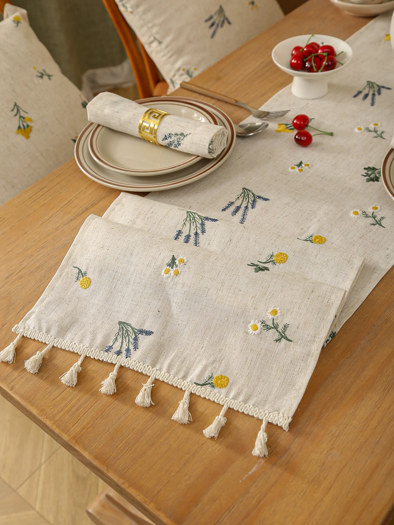 

Льняная Скатерть С Вышитой Бахромой В Стиле Кантри Для Украшения Обеденного Стола, Кухонного Стола Или Кофейного Стола