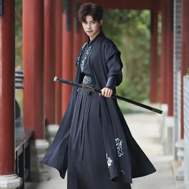 Оригинальный костюм династии Song с черной вышивкой ханьфу ремнем наручники