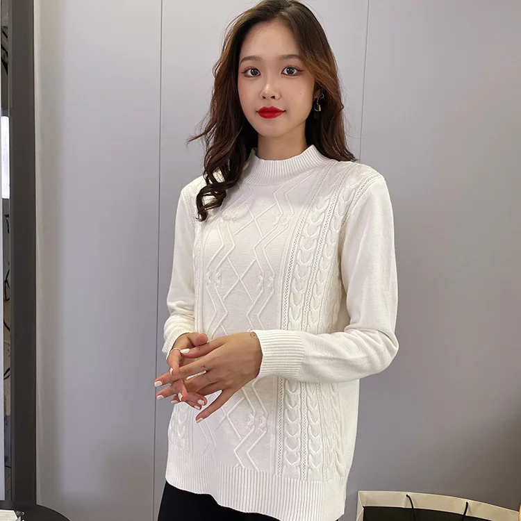 

Женский осенне-зимний пуловер, свитер, Женский вязаный джемпер с длинным рукавом, СЕРЫЙ 22