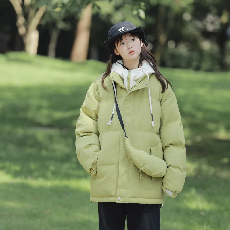 Новинка 2024 мужское и Женское зимнее хлопковое пальто с капюшоном корейская