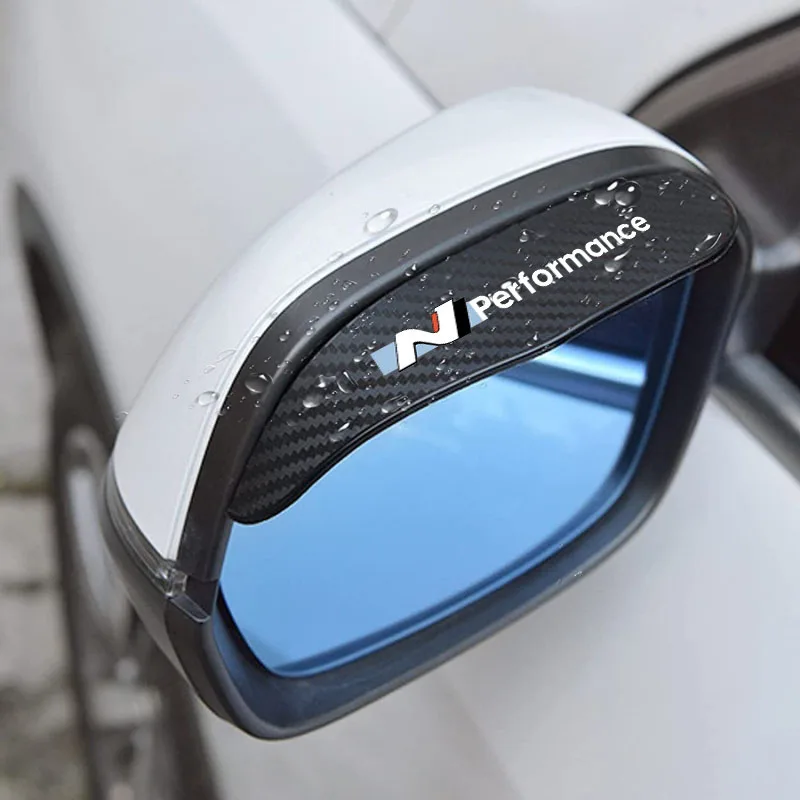 

2pcs car Rear view Mirror sticker rain eyebrow weatherstrip auto mirror For Hyundai N performance I30N I35 Accent Veloster