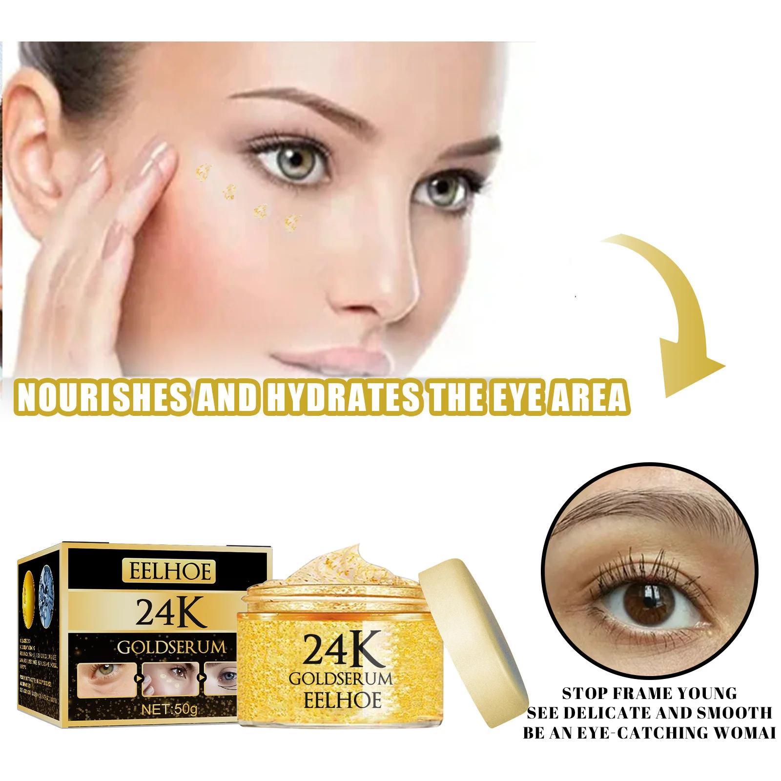 

Anti 24k Gold Repairing And Smoothing Eye Cream Nourishing Hydrating Diminish Fine Lines And Dark Circles Sleeping Mask Cream