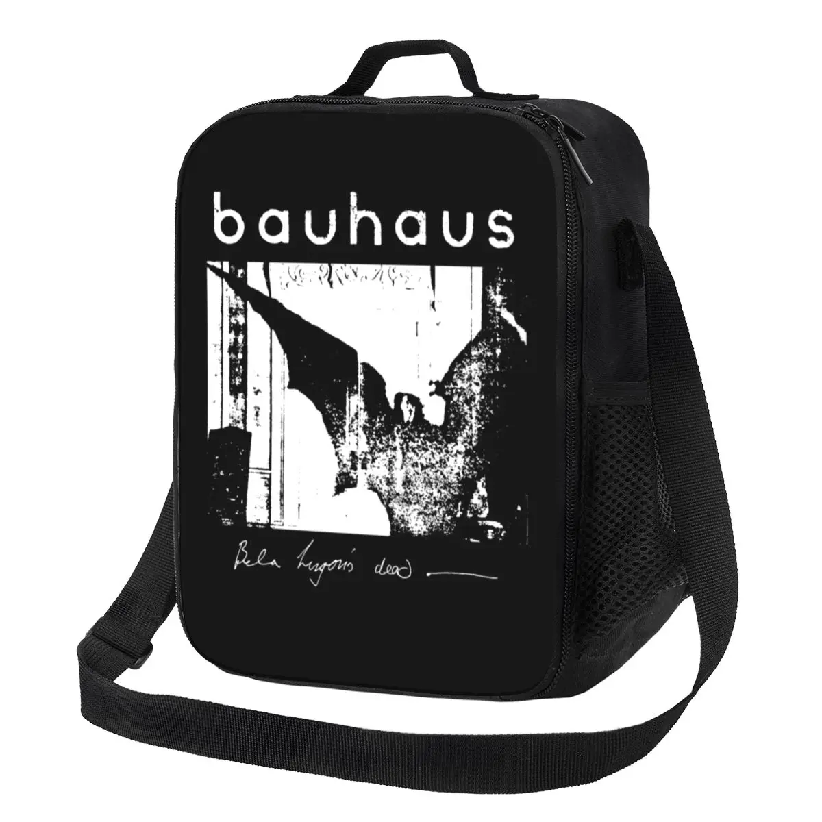 

Gothic Wings Lunch Bag with Handle Bauhaus Bat Wings Bela Lugosis Dead Picnic Cooler Bag Clutch Meal Cool Thermal Bag