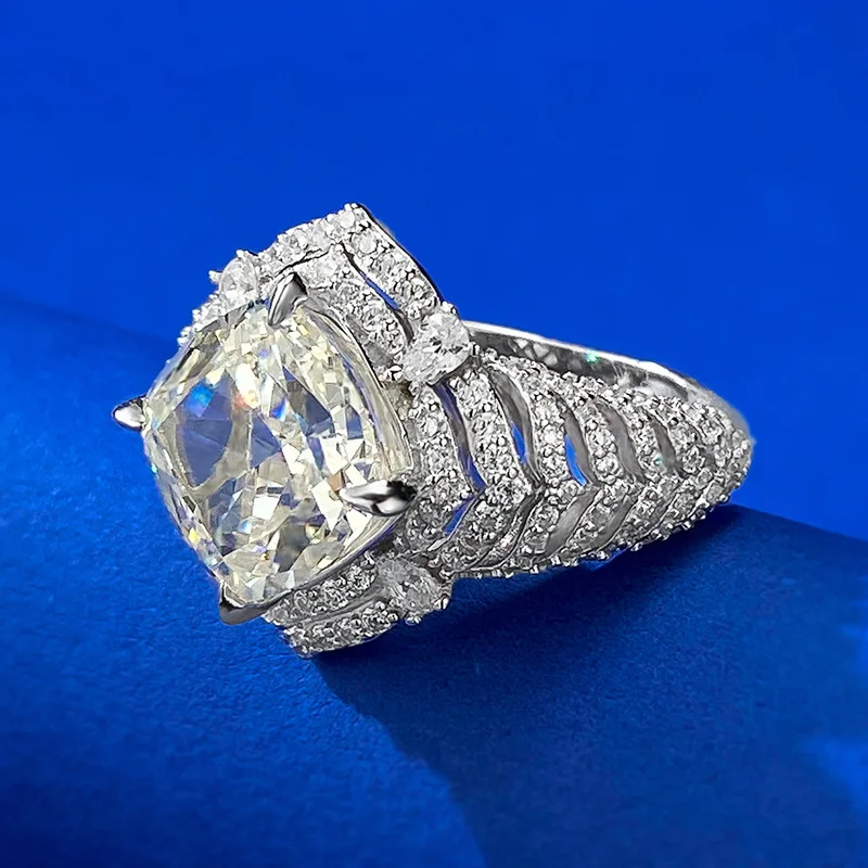 Новинка 2023 Серебро S925 10*10 белый цвет высокая степень углерода бриллиант