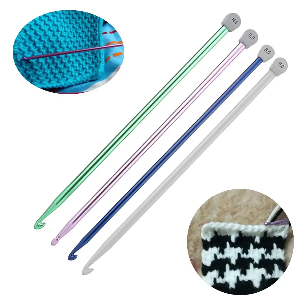 

14Size Tunisian Afghan Sweater Scarf Aluminum Needle Weaving Tool Crochet Hooks Knitting