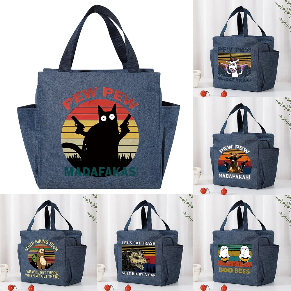 

Lunch Bag Waterproof Insulated duck Large Capacity Cooler Bag Thermal Food Picnic Portable Lunch Bag for Women Kids Pew Pattern