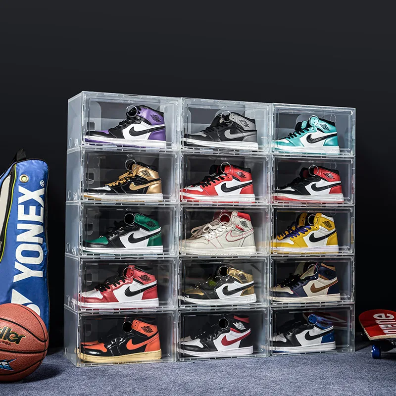 

Shoe Box High Permeability Plastic Storage Box Transparent Shoe Box Flip Basketball Shoes Storage Artifact Plastic Shoe Cabinet