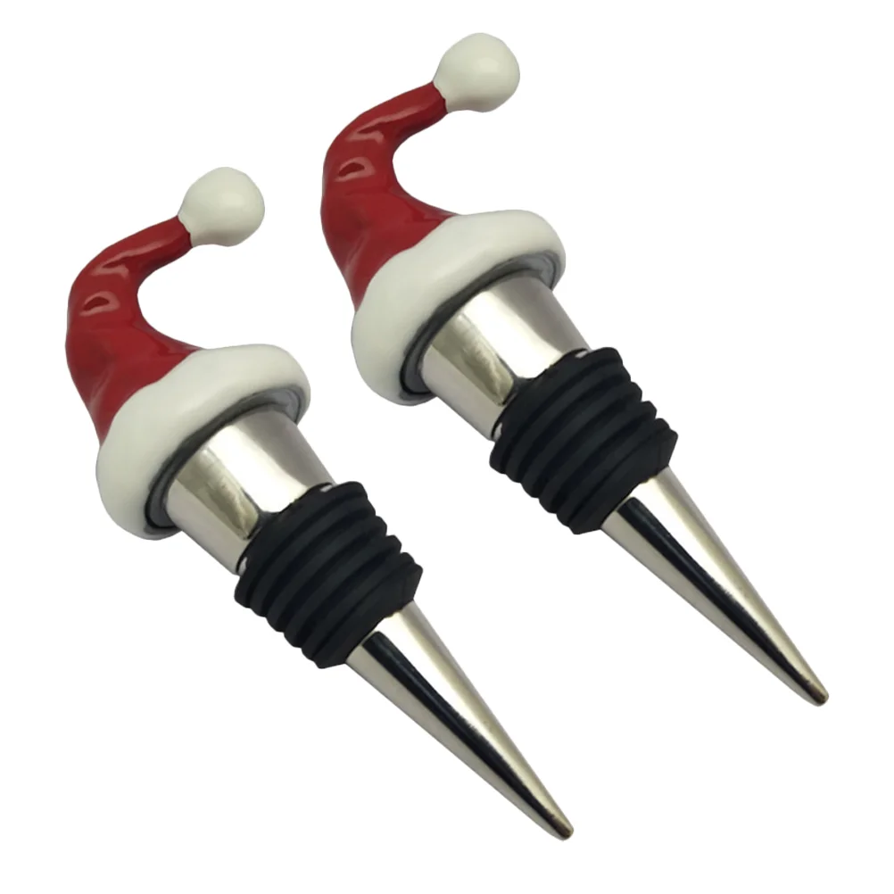 

Stopper Bottle Stoppers Christmas Decorative Holiday Plug Beverage Saver Cap Corkpreserversanta Sealer Toppers Reusable