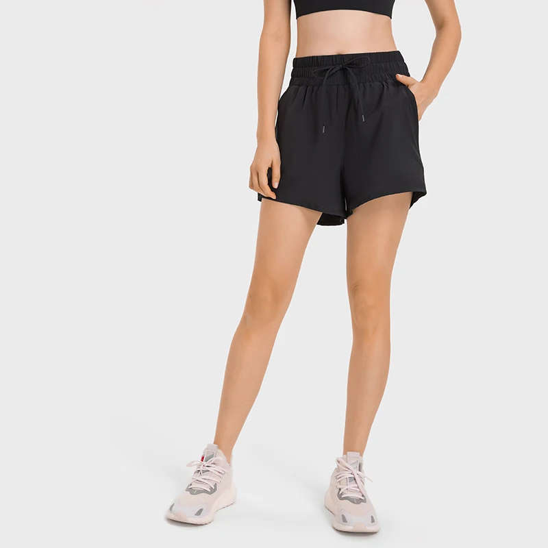 ASHLIMO Women Sport Shorts Moisture Wicking Yoga Gym Shorts Drawstring Waistband Short Gym Woman Breathable Outdoor Yoga Wear