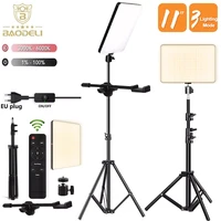 dimmable led video light panel eu plug 2700k 5700k photography lighting with stand for live stream photo studio fill lamp light