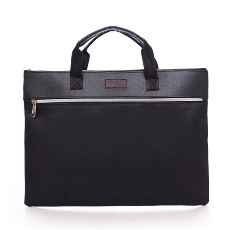 Practical A4 PU Leather File Folder Luxury Business Document Bag Handbag Zipper padfolio organizer Briefcase Office Supplies