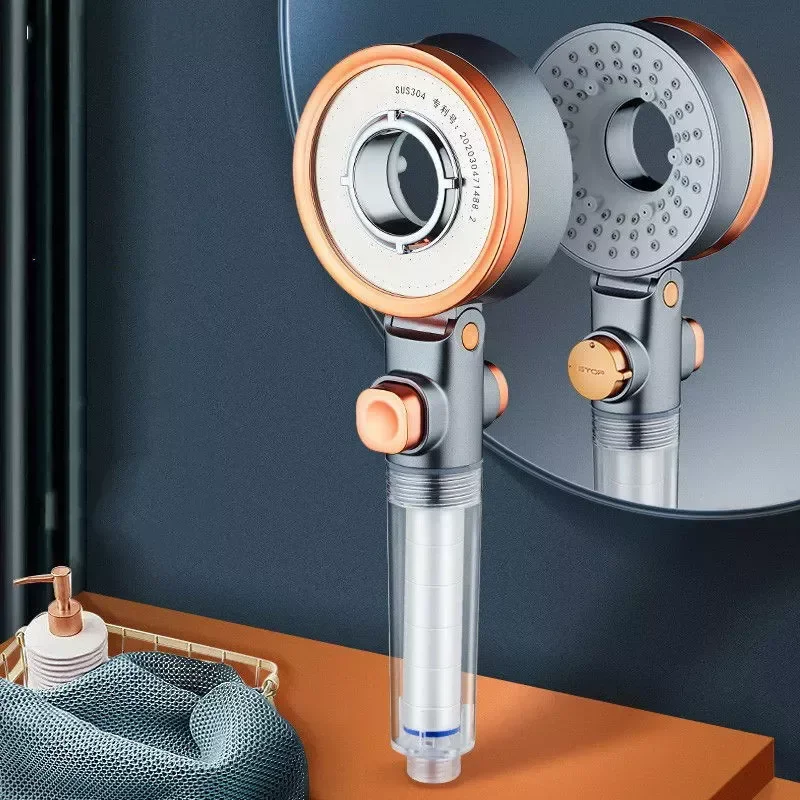 

Sided Shower Head Rainfall Bathroom 3 Modes ABS Round Chrome Water-Saving Nozzle G1/2 Wall Mounted Adjustable Shower