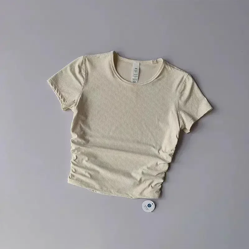 Лимонная женская спортивная футболка Alllt Takes Ribbing высокоэластичная дышащая