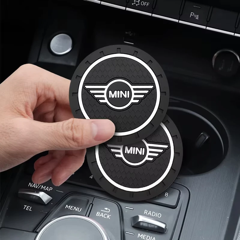 

2 шт. автомобильный нескользящий коврик для чашки с водой для Mini COOPER One S R50 R53 R56 R60 F55 F56 F54 F57 F60 R61 аксессуары для интерьера