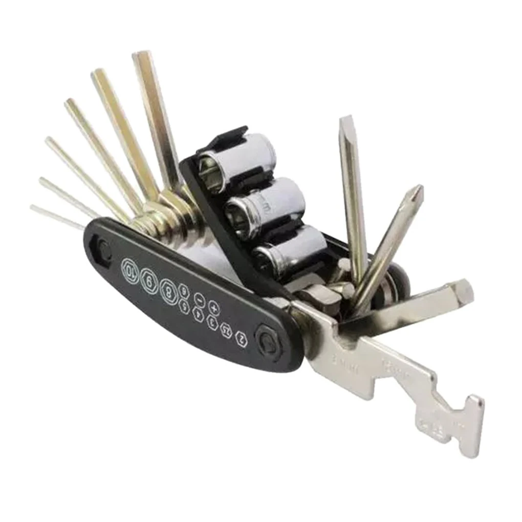 

15 In 1 Multi Function Mountain Bike Bicycle Repair Wrench Sets Hex Spoke Allen KeyScrewdriver Nut Tire Repairing Tools Kit