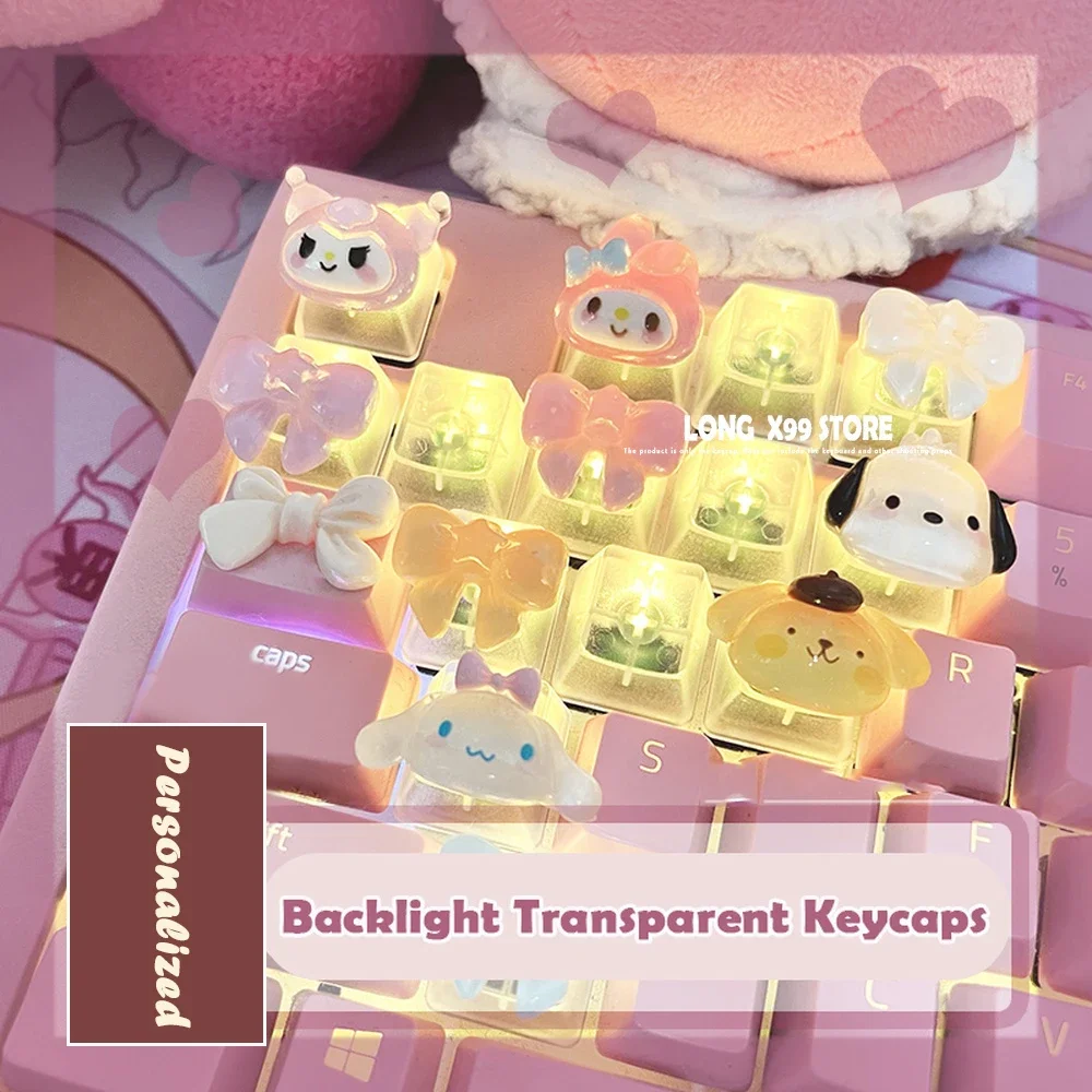 1 шт. розовая прозрачная персонализированная механическая клавиатура сделай сам