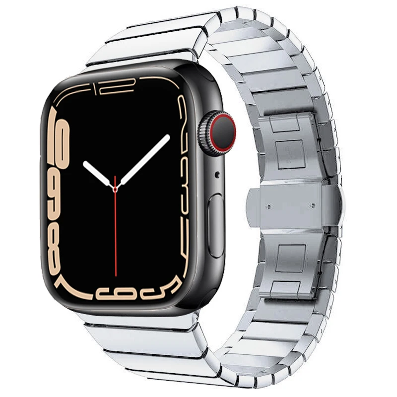 Stainless Steel Strap For Apple Watch band 44mm 40mm 45mm 41mm Metal Butterfly Bracelet belt iWatch series 7 6 5 4 3 42mm 38mm