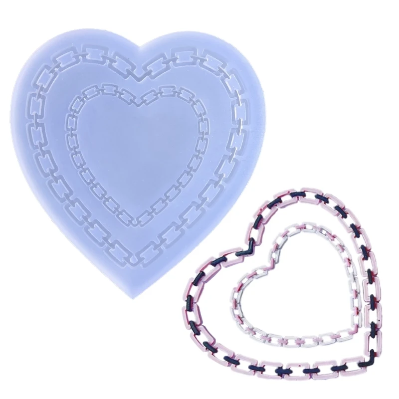 

Heart Chain Silicone Mold Hollow Epoxy Shaker Fillings Silicone Molds Epoxy Resin Filler Mold for Quicksand Resin Molds
