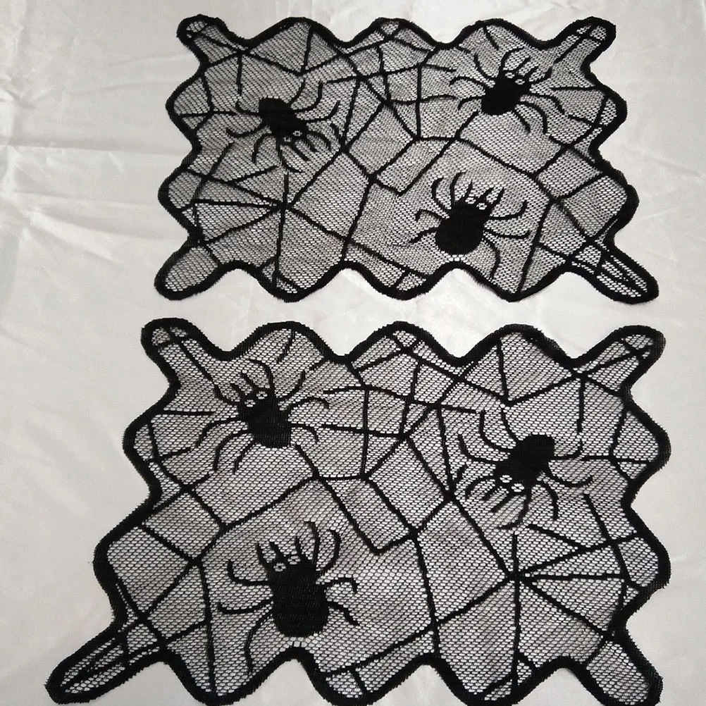 

Table Spider Lace Placemats Webmats Placemat Mat Topper Partyblack Runner Scary Polyester Pad Desk Decorative Horror Zombie