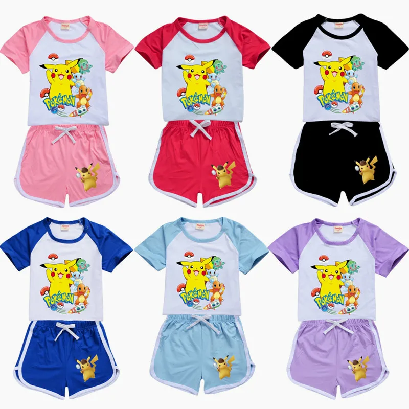 

Anime Pokemon Pikachu Children's Printing Cartoon Fashion T-shirt Cosplay Children's Clothing Boy Girl Gifts Birthday Clothing
