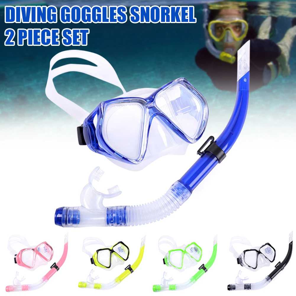

Adult Youth Scuba Snorkeling Mask Tempered Glass Dive Swimming Goggles with Semi-Dry Top Breathing System Adjustable Headband