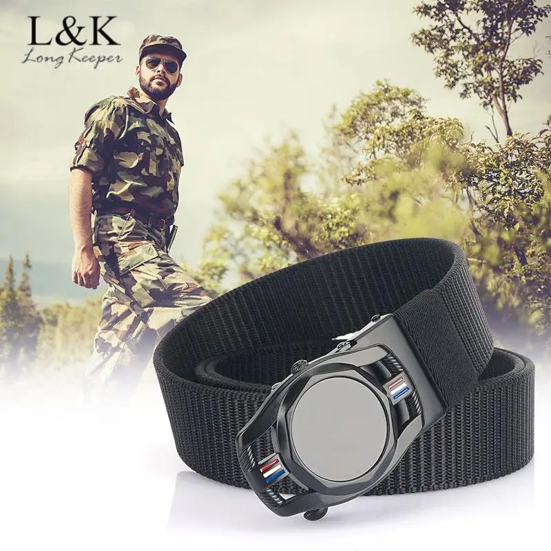 

Men Tactical Belt 2022 Automatic Buckle Canvas Belt Outdoor Vintage Casual Sport Tactical Male Belts Nylon Knit Trousers Belt
