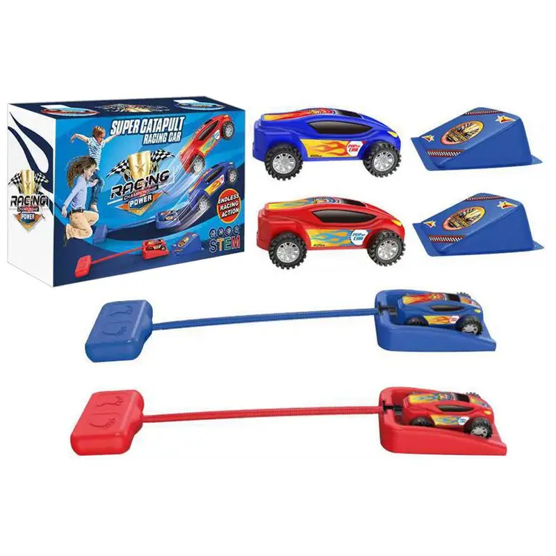 

Cars Launcher Outside Car Toys Flying Car Toy Set With 2 Car Launchers And 2 Air Powered Cars STEM Toy Gift For Boys And Girls