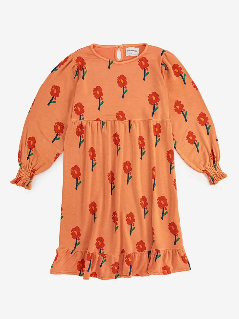 Pre-sale Kids Girls Dress Bobo 2022 Autumn Winter New Baby Children Flowers Printed Long-sleeved Fashion Long Dresses For Girl