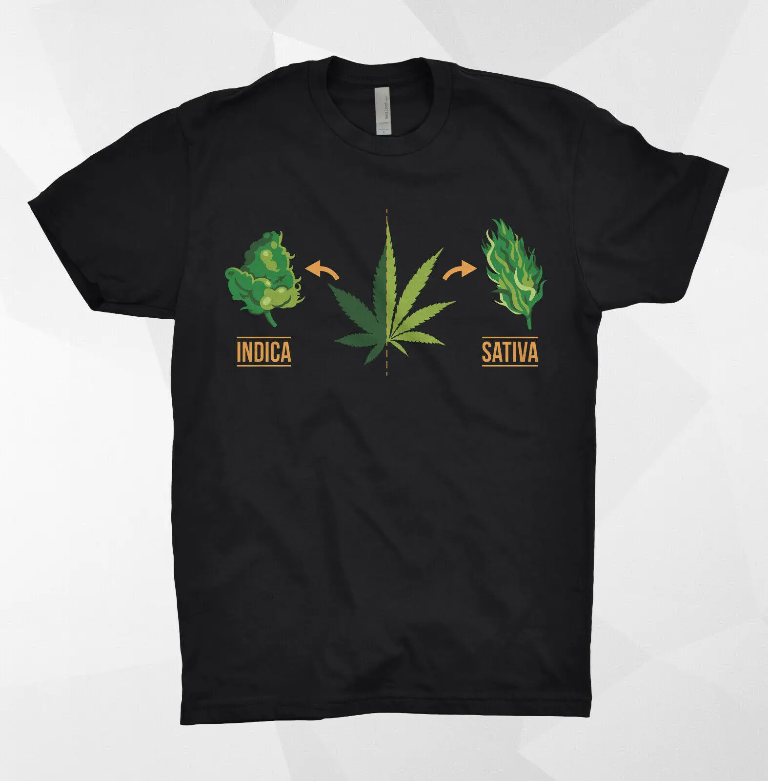 

Indica Sativa 420 Smoke Weed Funny Marijuana T-Shirt 100% Cotton O-Neck Summer Short Sleeve Casual Mens T-shirt Size S-3XL