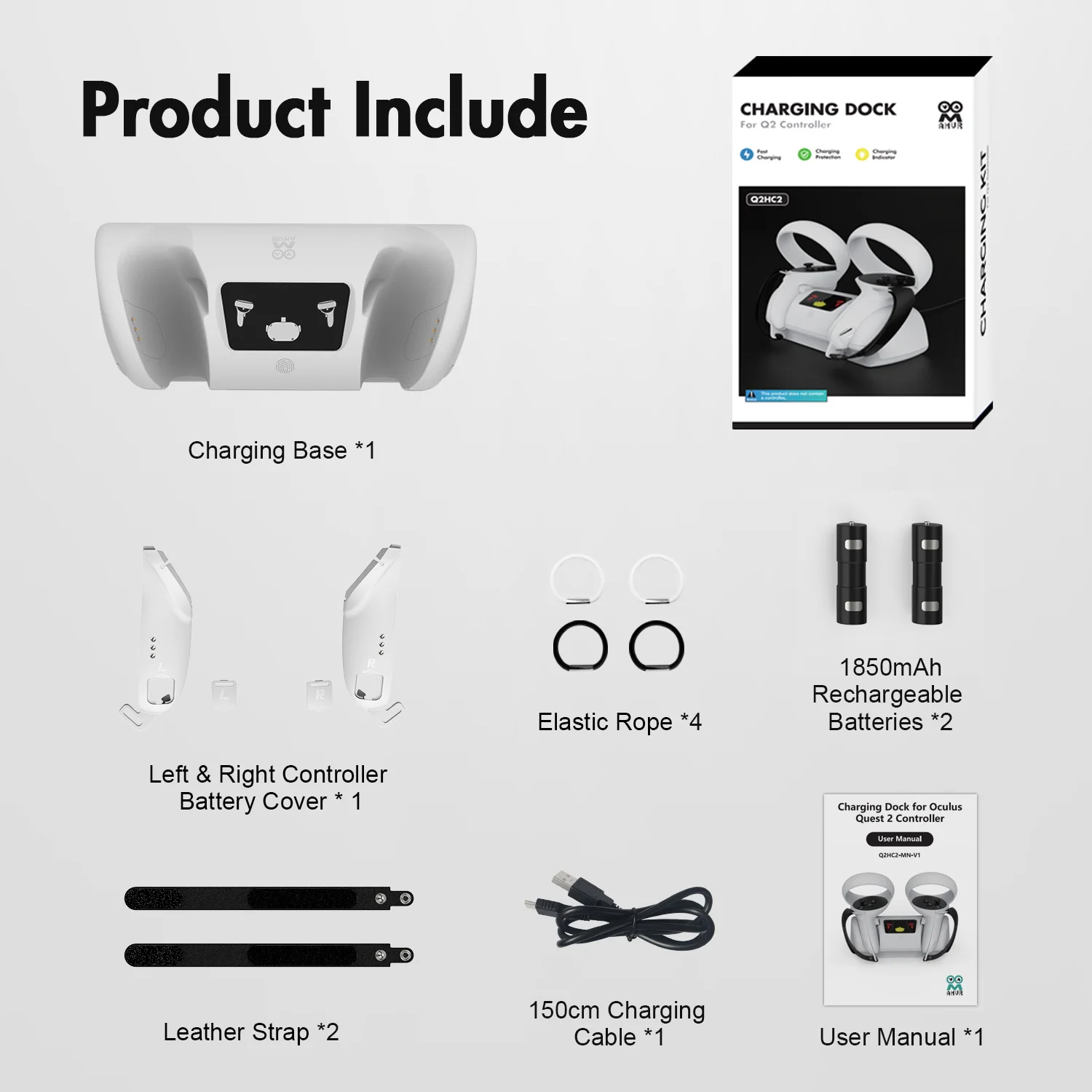 Charging Dock for Oculus Quest 2 VR Headset Virtual Reality Glasses Stand Touch Controller Holder for Oculus Quest 2 Accessories