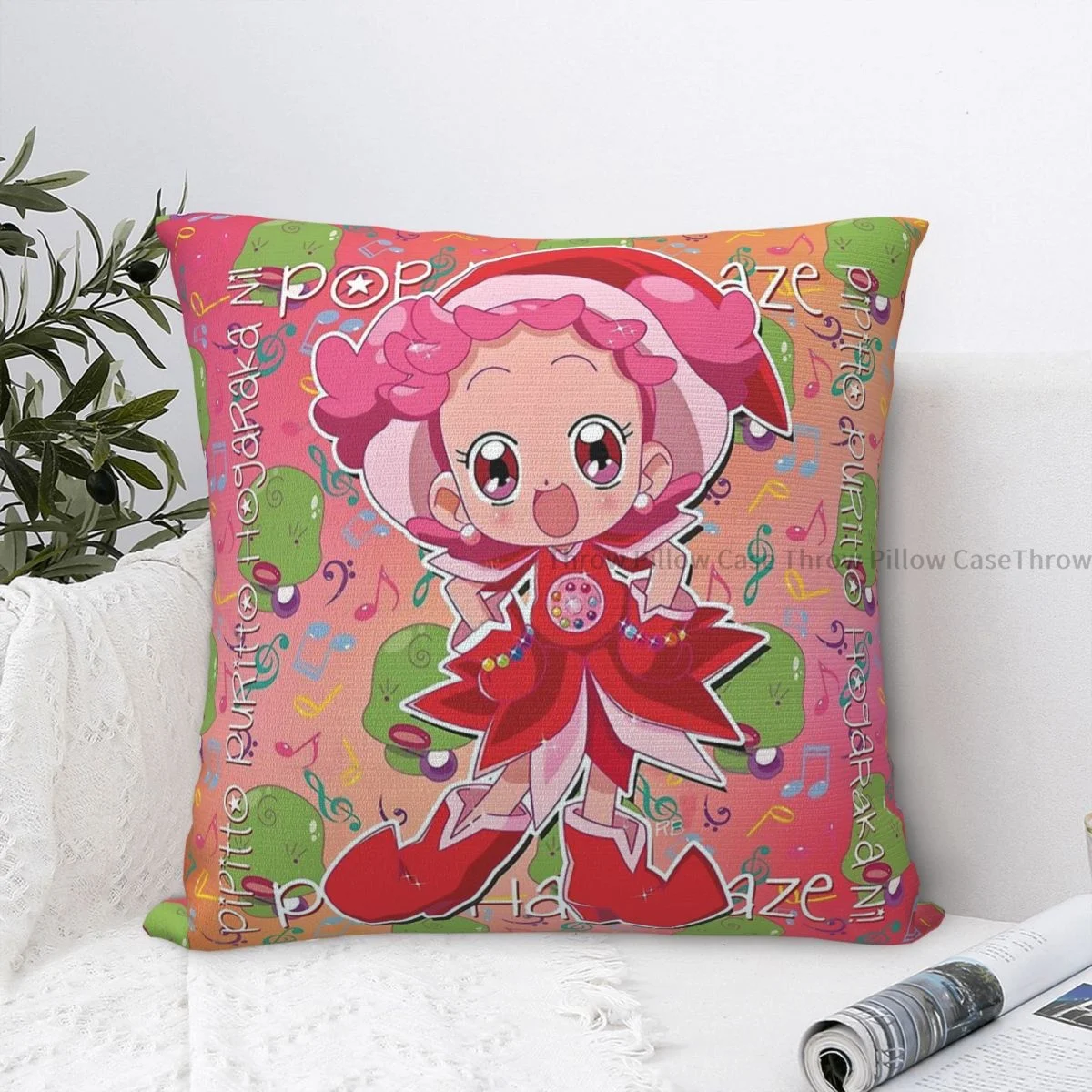 

Ojamajo DOREMI Pop Harukaze Cojines Throw Pillow Case Cushion Home Sofa Chair Print Decorative Coussin