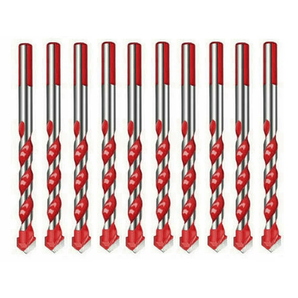

10pcs 6mm Triangle Drill Bits Multifunction Carbide 100mm Ceramic Wall Glass Punching Hole Working For Hand/electric/bench Drill