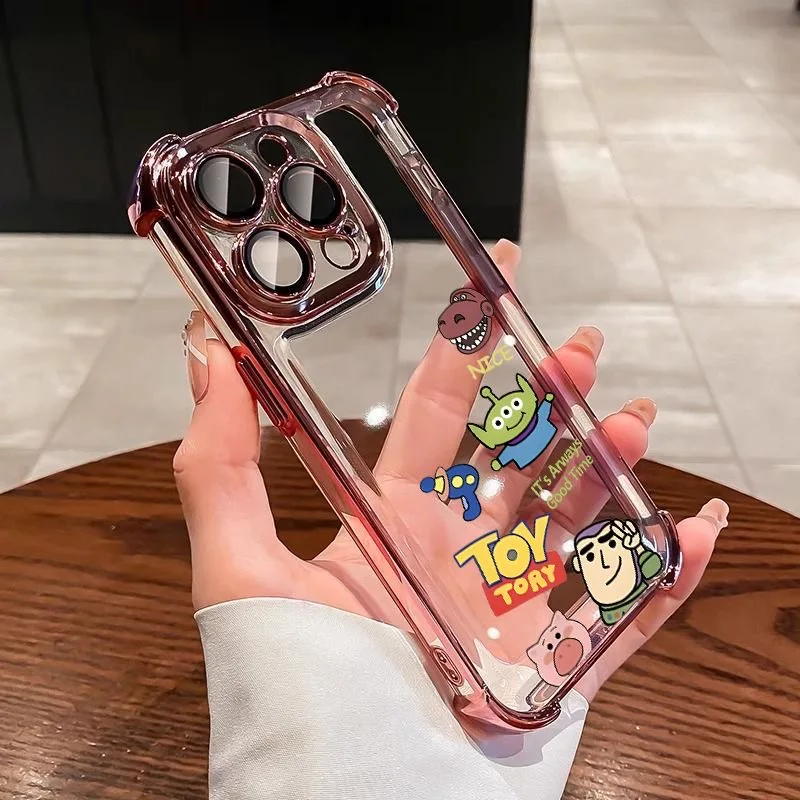 Cartoon Toy Story Phone Case For Samsung S24 S23 S22 S21 S20 FE Note20 Plus Ultra Lite 5G Shockproof Clear Armor Cover