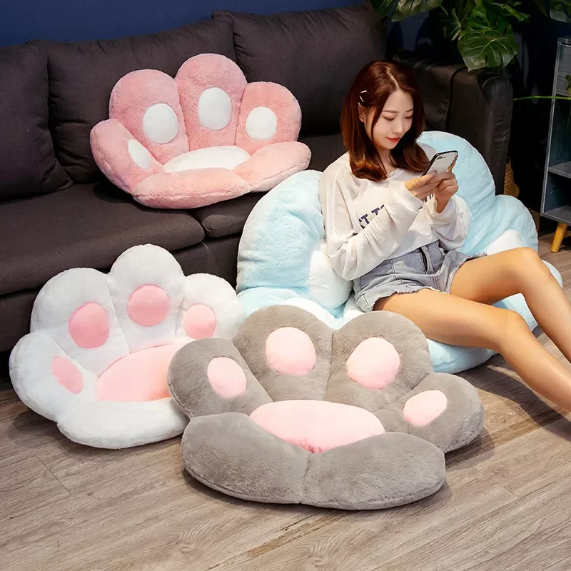 

Paw Cushion Chair Anime Cute Cushion Stuffed Plush Soft Paw Pillows Cushions Home Sofa Bed Winter Warm Armchair Seats Pillow