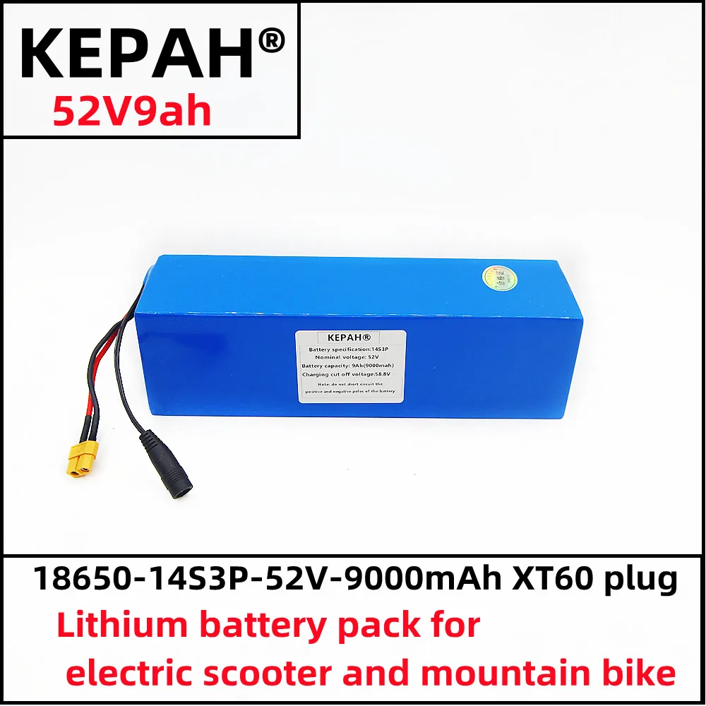 

The new52v9ahah electric vehicle lithium 14S3P battery pack is suitable for electric scooter mountain bike 250-1000w+charger