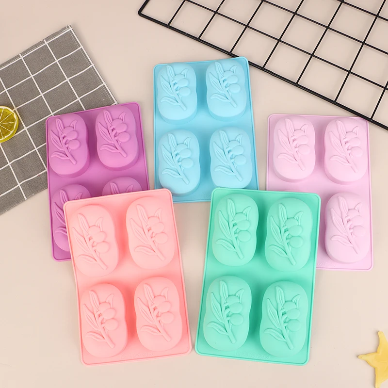 Овальная силиконовая форма для выпечки тортов и свечей 4 вида