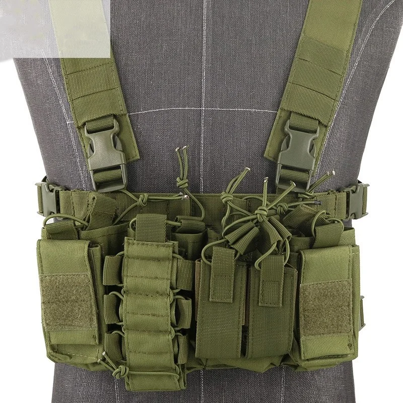 

Lightweight Tactical Chest Hanging Vest Magazine Pouch Bag Army Fan Outdoor Field Combat Equipment Body Armor Camo Military