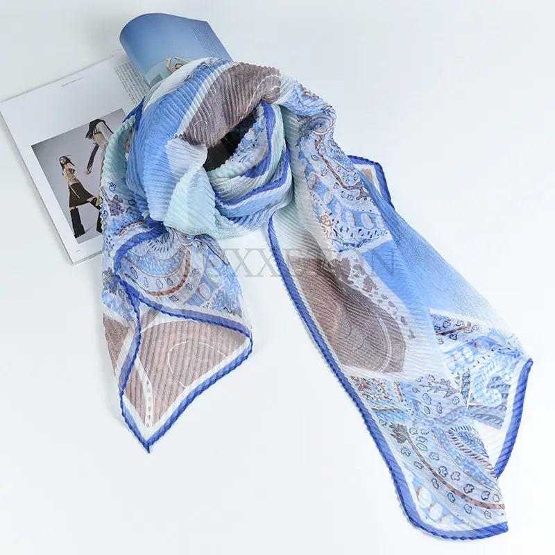 

Silk Long Scarf Luxury Brand Women New Design Beach Blanket Shawl Wear Swimwear Bandana Hijab Face Shield Foulard
