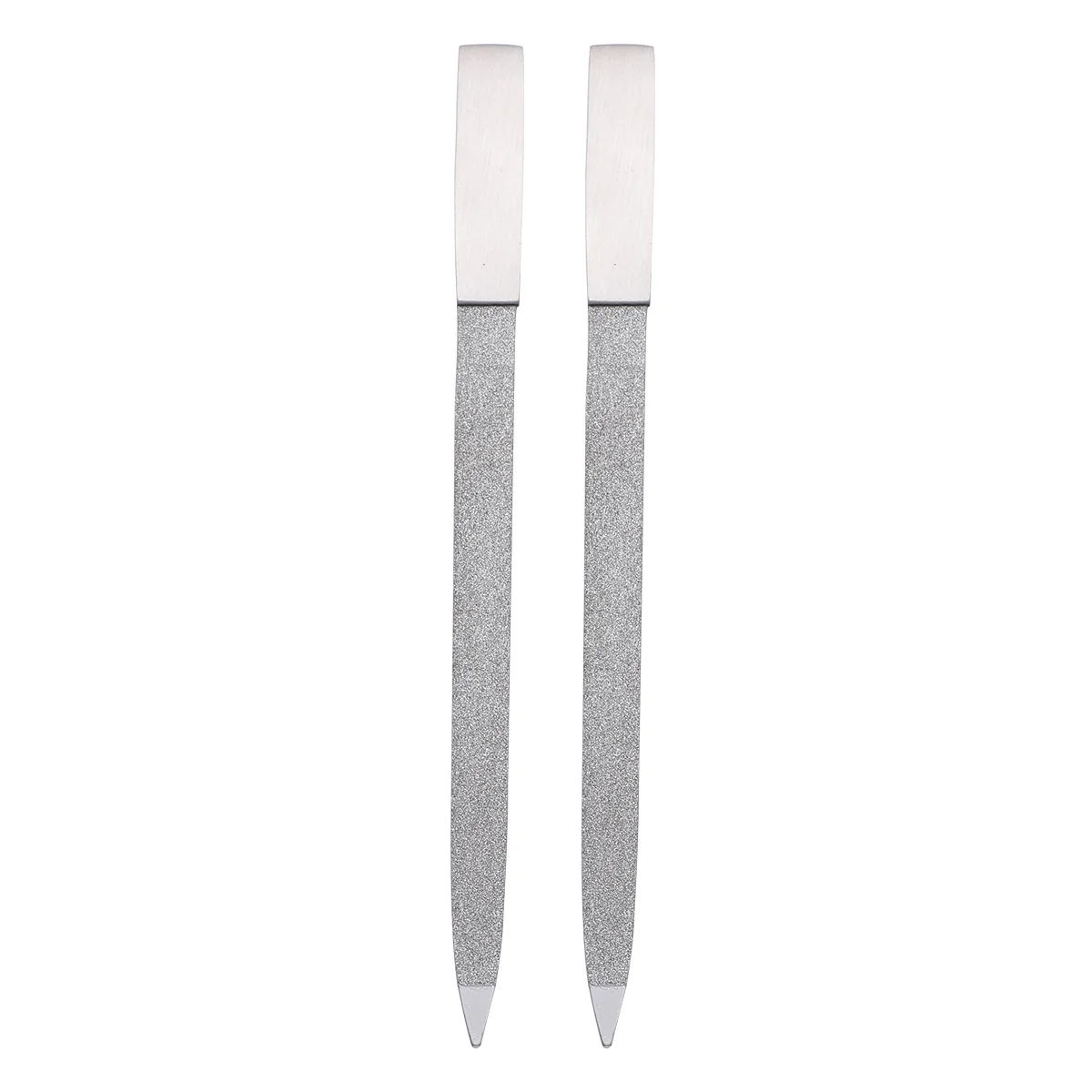 

2 Pcs Finger Nail Files Sanding Emery Board Double Sided Tool Stainless Steel