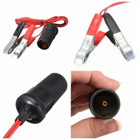 2022 universal 12v car auxiliary cigarette lighter socket connector battery crocodile clips power adapter extension cord