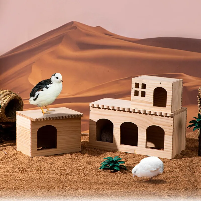 

Wooden Rutin Chicken Coop Multiple Specifications Hamster Golden Bear Hedgehog Squirrel Hideout House Small Pet Accessories
