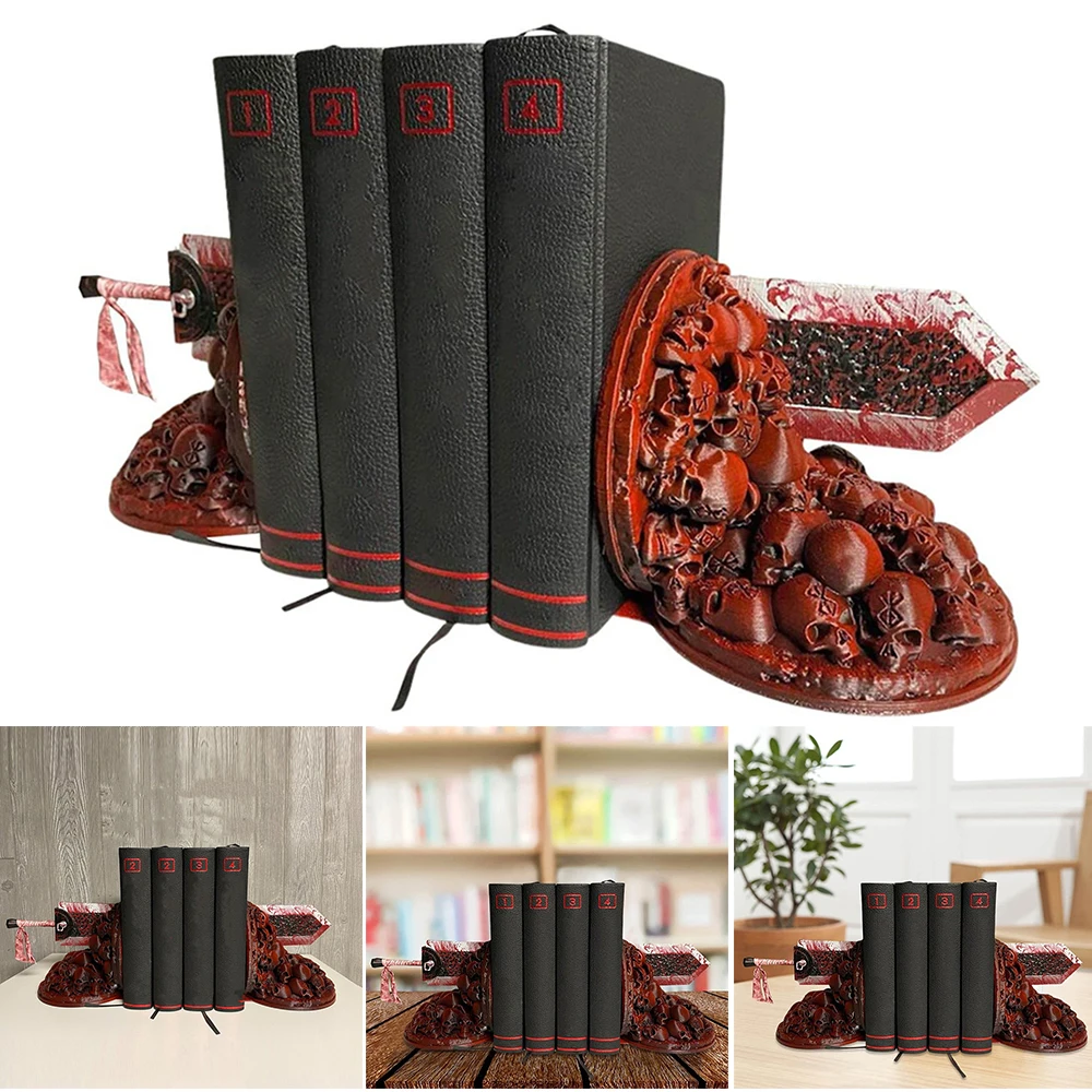 

Sculpture Dragon Slayer Bookend Resin Non-Skid Durable Multi-Purpose Book Stand Bedroome Bookroom Table Top Decoration Bookend