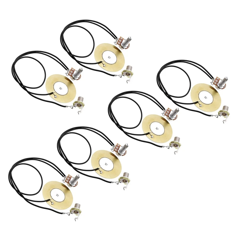 

6Pcs 50MM Guitar Pickup Piezo Transducer Prewired Amplifier With 6.35MM Output Jack