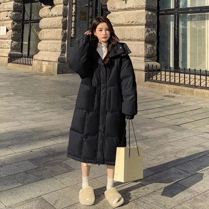 Модное желтое зимнее пальто средней длины для женщин 2024 новые парки утепленное